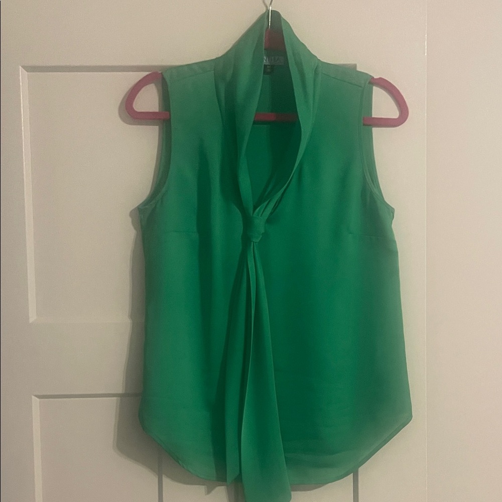 Cynthia Rowley Green Sleeveless Tie-Neck Camisole